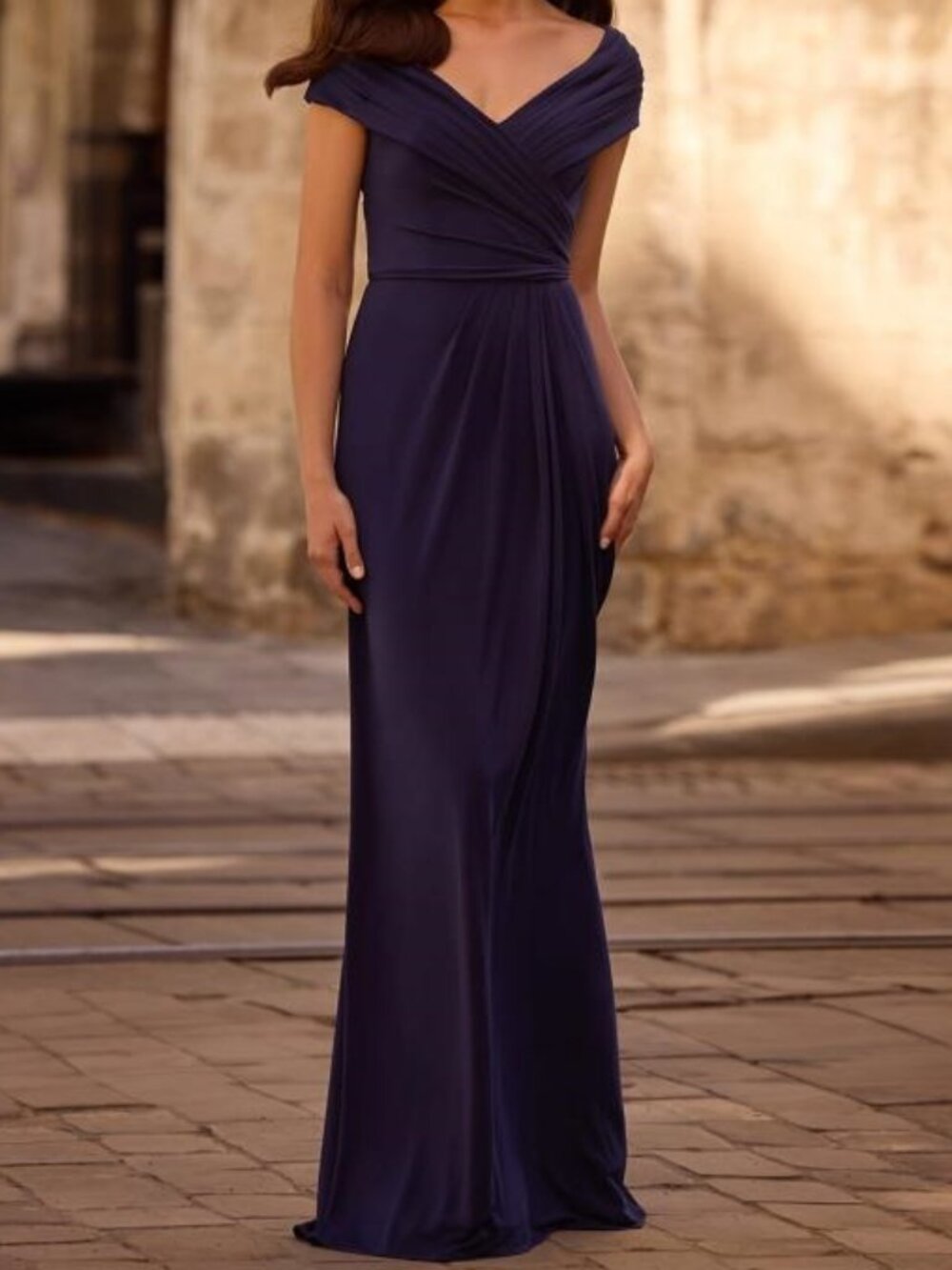 SALE NWT La Femme 26519 Jersey Mother of the Bride Dress Navy Size 4 and 8